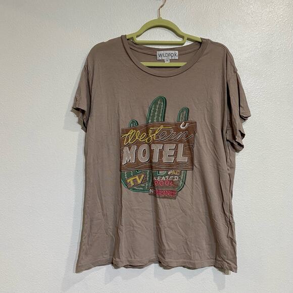 Wildfox USA Rosé Manchester Short Sleeve T-Shirt Sz S NWOT - Picture 2 of 13